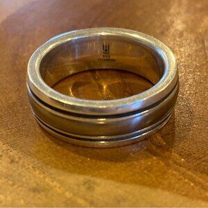 James Avery Classic Smooth Wedding Ring, Size 10 1/4, Sterling Silver & Titanium